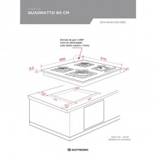 Cooktop Quadratto 60cm Bivolt Elettromec Titanium Gourmet